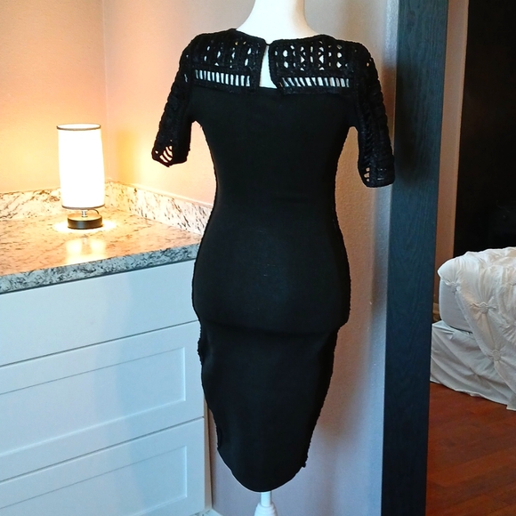 🍸Valiant Paris black bodycon mini cocktail dress size S - Picture 7 of 14
